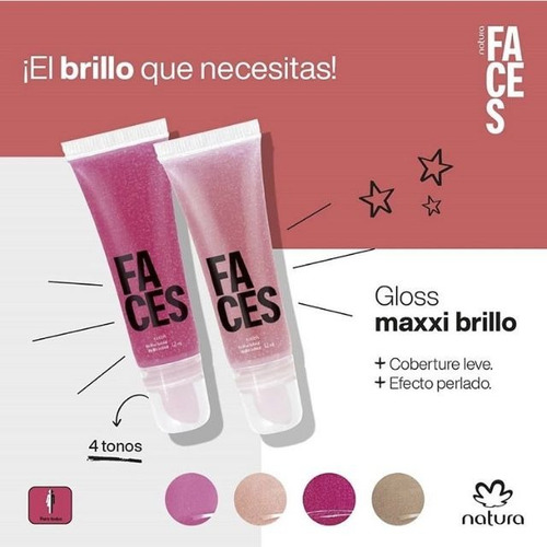 Labial Gloss Maxxi Brillo Faces Variedad De Aromas - Natura