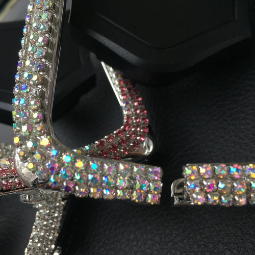 Bling Rhinestone Crystal Convenient Car Automático Plata
