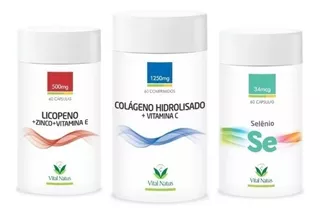 Kit 1 Licopeno + 1 Colagen Hidro C/ Vit C + 1 Selenio - 3x60