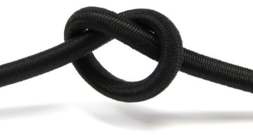 Cordón Elástico Redondo Negro Pesado De 0.3 Cm, 10 Yardas