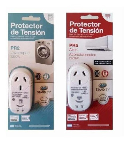 Protector De Tension  Acondicionado + Lavarropas Pack X 2 