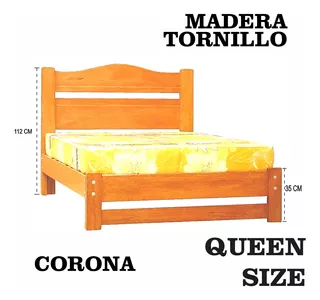 Cama Queen Size,madera Tornillo,modelo Corona
