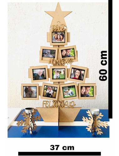 Árbol De Navidad/fotos/madera/mdf/decoración/copo De Nieve