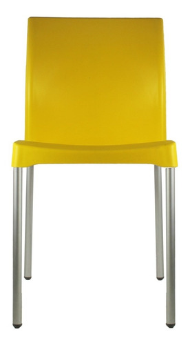 Set De 4 Sillas D Plástico Restaurante Color Amarillo