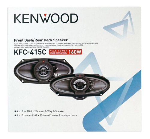 Par De Bocinas De 4x10 Pulgadas De Dos Vías, 40 Watts Rms, 160 Watts Maximos Alta Calidad Marca Kenwood Modelo: Kfc-415c