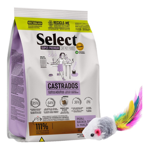 Alimento Gato Adulto Castrado Select By Monello 7 Kg