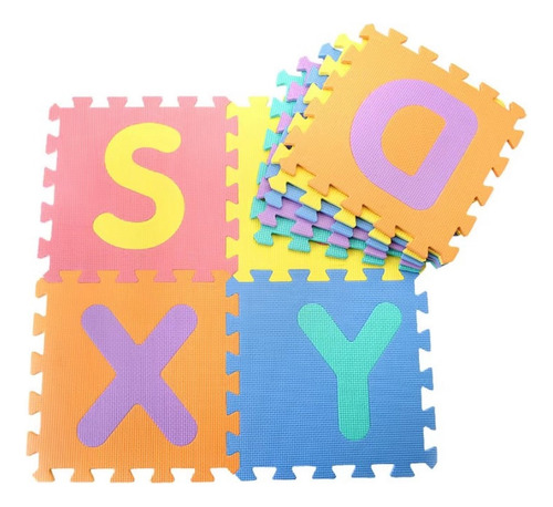Alfombra Puzzle Goma Eva Letras 10 Piezas Infantil