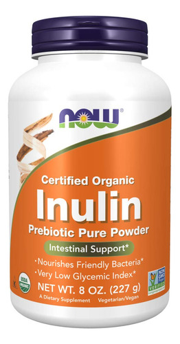 Prebiótico En Polvo Now Inulin Organic Non-gmo Intestinal Su