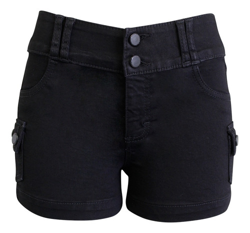 Short Negro Mujer Con Bolsas Tipo Cargo Studio R 134020-01