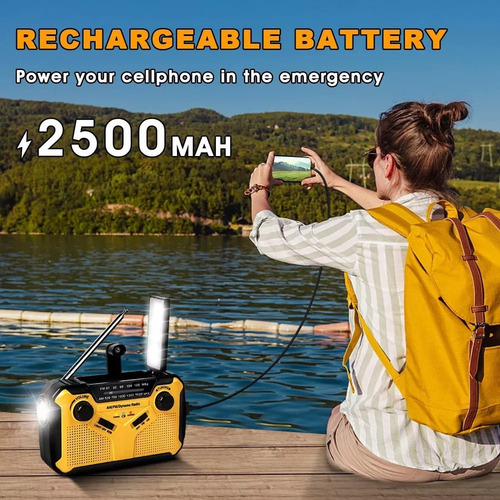 - . Radio Solar Portátil Tipo Biela Con Generador Am/fm
