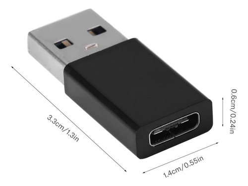 Adaptador Usb 3.0 A Macho A Usb-c 3.1 Hembra Negro