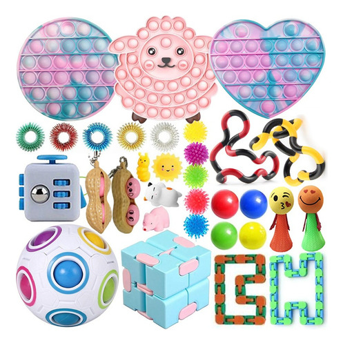 Bp1 Kit De 32 Pop-it Fidget Juguete Empuje Burbuja Autismo