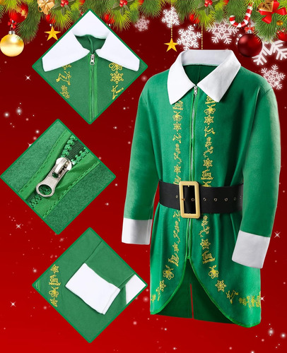 Traje De Elfo Verde Para Hombre Talla Grande Navidad