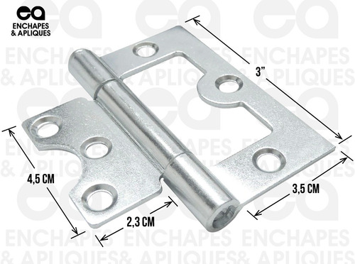 Imagen 2 de 3 de Bisagra Puerta Omega 3pulgad Zincada - Pack X 6 Unidades