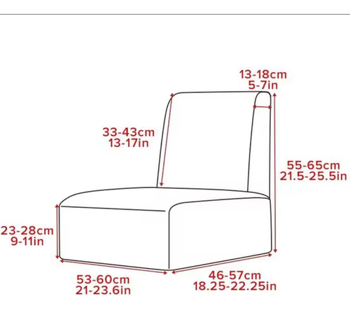 Funda Elastica Sofa Sin Brazos Da Hasta60 Ancho Y Alto60 Cm