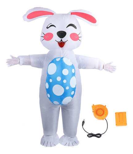 Disfraz Inflable De Conejo De Pascua 210t, Poliéster,