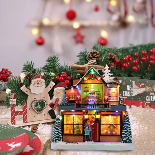 Figuras De Casas De Pueblo Led Navideñas, Decoración
