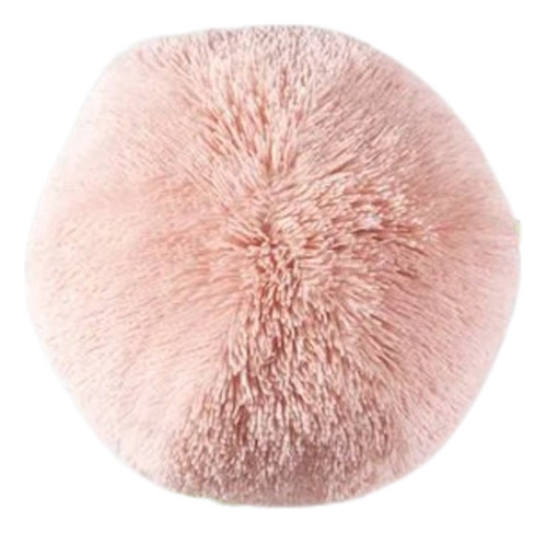 Cojín Decorativo Estandar Esfera Shaggy Dolly Microfibra Color Rosa