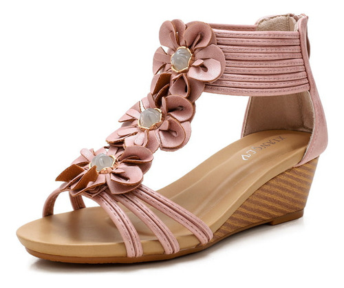 Sandalias De Cuña De Verano Para Mujer, Zapatos Bohemios