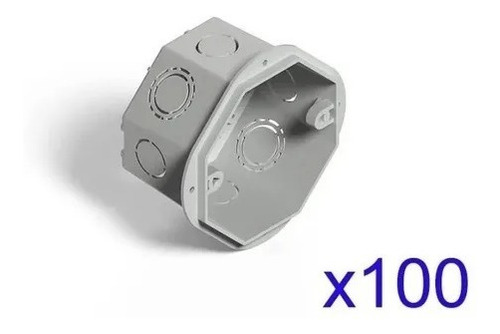 Imagen 1 de 3 de  Caja De Embutir Octogonal Chica 9x9cm Pvc Pack X100u Genrod
