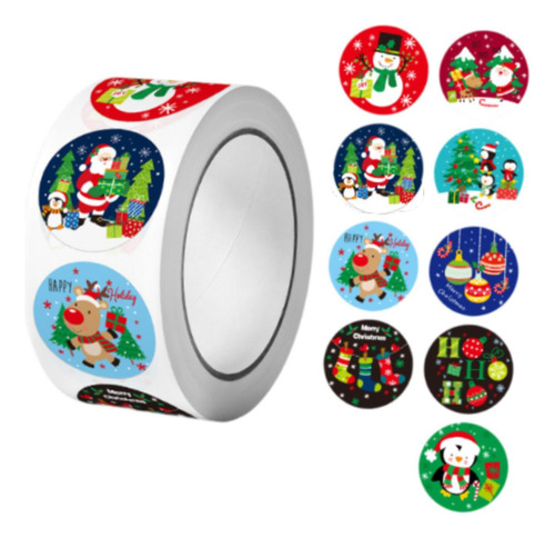 Rollo De Pegatinas Navideñas Para Sobres, Estilo B