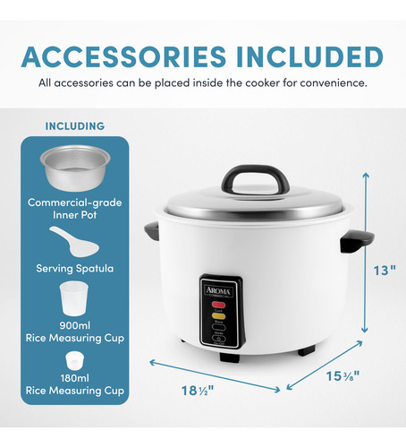 Rice Cooker Aroma Housewares Arc-1033e 60-cup (cooked) White