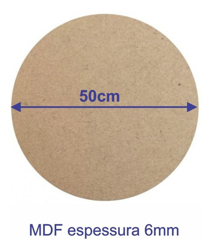 Imagem 1 de 2 de Chapa Redonda 50cm Diâmetro Mdf 6mm Cote A Laser - 1 Unidade