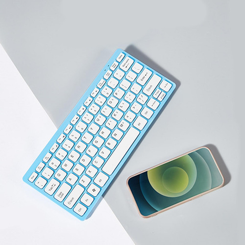 Teclado Com Fio 78 Chaves Presentes Ideais, Azul
