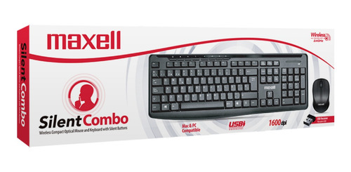 Imagen 2 de 4 de Combo Mouse Y Teclado Usb Inalambrico Silencioso Español