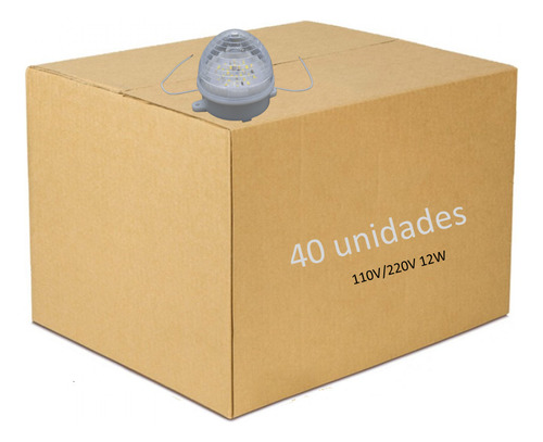 Kit 40 Strobo Led Redondo Flash 12w Decoração Externo Bivolt