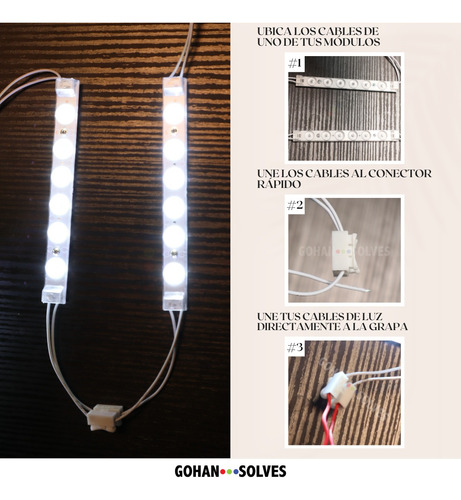 Módulo 6 Leds Directo 110v Iluminación Con Imán Blanco Frío