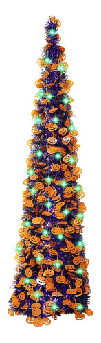 Arbol De Navidad Y De Halloween Con 50 Luces, 5 Pies, Color 