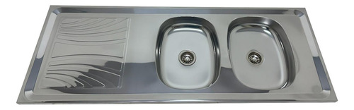 Mesada 140 Doble Izquierda/derecha Inoxidable Plateado