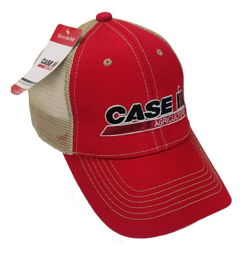 Gorra Case Agricultura Roja Beige Malla Ajustable Gcas-300be