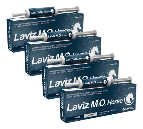 Kit 04 Laviz Mo Horse Suplemento P/ Equinos 2x40g Lavizoo