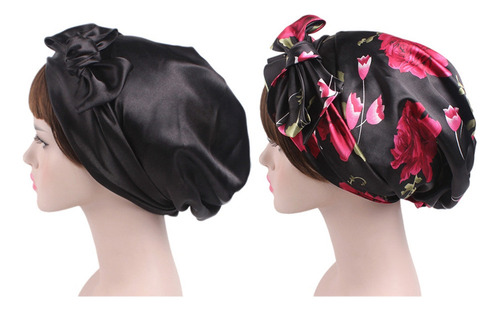 Gorro De Noche Satinado Trenzado, 2 Piezas