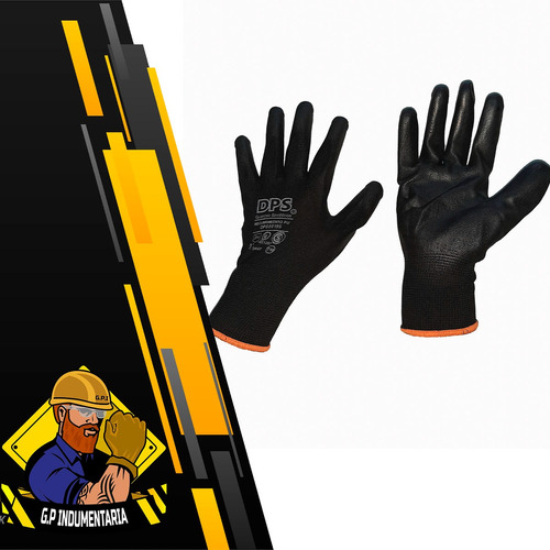 Guante De Trabajo Multiflex Negro Reforzado Tactico T-6