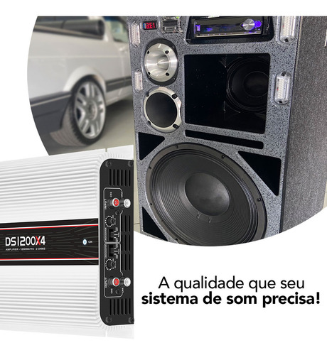 Modulo Taramps Ds 1200x4 2 Ohms Amplificador 1200w Rms 4 Canais Som Automotivo Potencia 1200watts