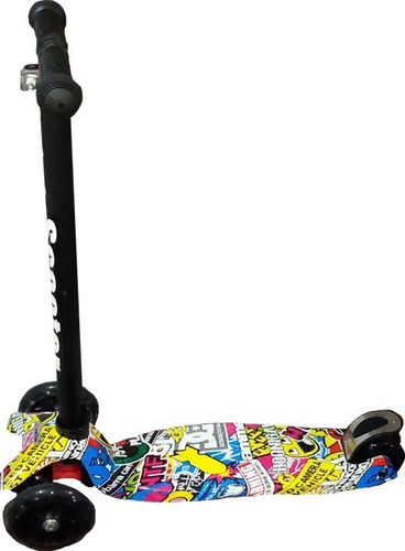 Scooter Print Graffiti Smile Peso 45 Kg Luces Led