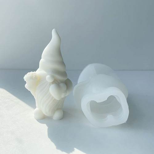 Molde De Silicona Para Velas, Bonito Yeso Enano Con Forma De
