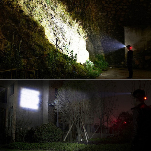 Led Brillante Faro Recargable Impermeable Linterna Casco Luz