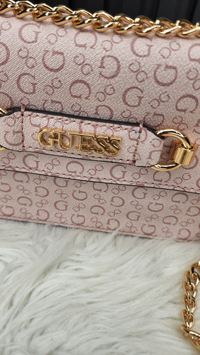 Crossbody Guess Sg940576 Nueva 100 % Original Con Etiqueta Rosa Estampado Oro Dorado Oscuro
