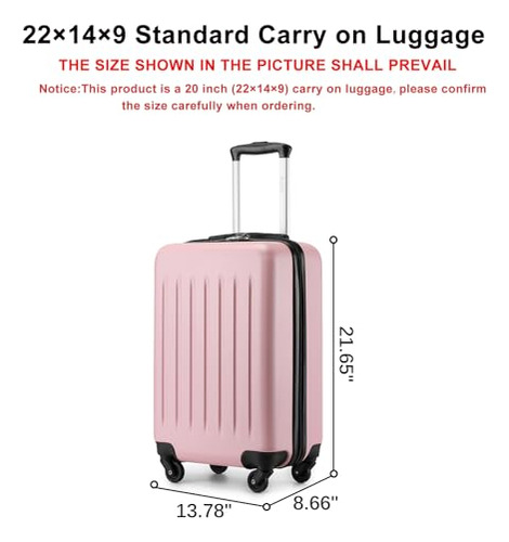 Kono Carry On Suitcase 19 Pulgadas Hardside Carry On Luggage
