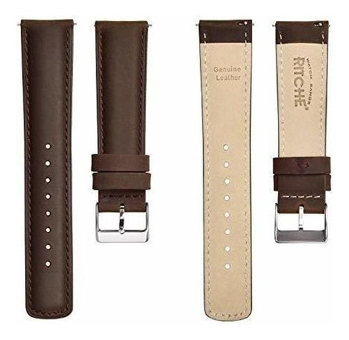Malla Para Rejoj Analogico Cuero Genuino S Brown Silver 21mm