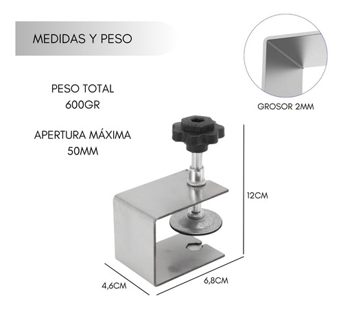 2 Abrazaderas Para Instalación Frontal De Cajón 2mm