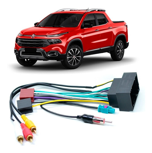 Chicote Som Radio Multimidia Fiat Toro 15 A 19 + Adap Antena