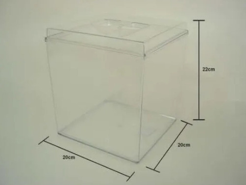 Pote Quadrado Cristal Transparente - 7,4 Litros Cor Acrílico