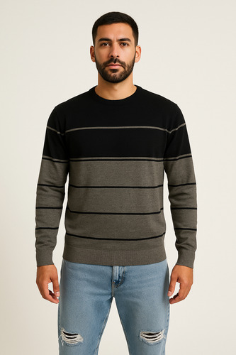 Sweter Con Rayas Cuello Redondo Hombre Redskin