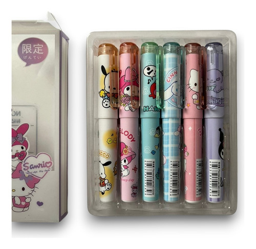 6 Marcatextos Sanrio Hello Kitty Melody Kuromi