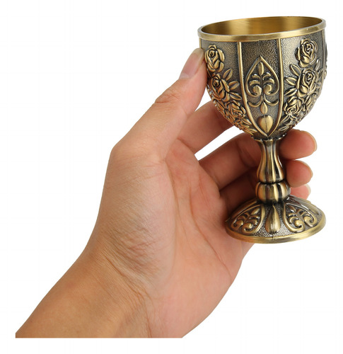 Copa De Vino Estampada En Metal, Diseño De Flores Vintage, E